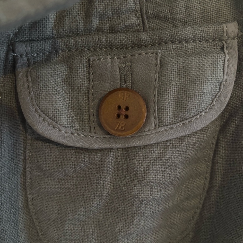 Banana Republic Heritage Olive Green Utility Safari Crinkle Jacket Silk Trim XS - Picture 9 of 15